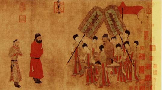 楽天市場】【故宮博物院の名蹟】唐人：宮楽図（額装）絹本・墨画